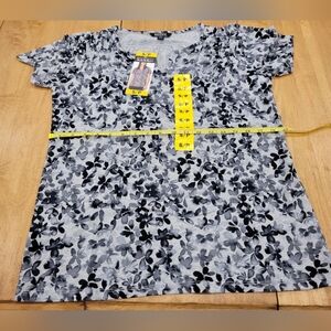 Nicole Miller - Grey Floral Top - S